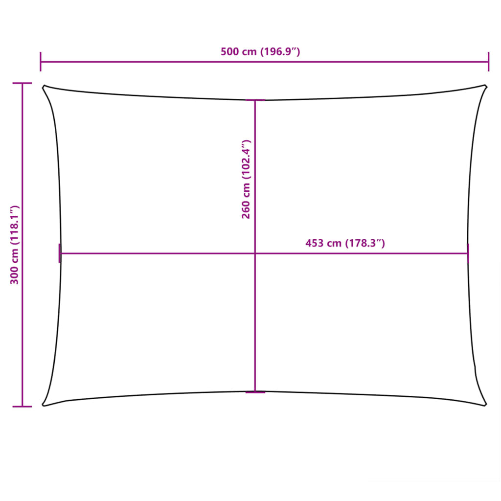 Parasole a Vela Oxford Rettangolare 3x5 m Bianco - homemem39