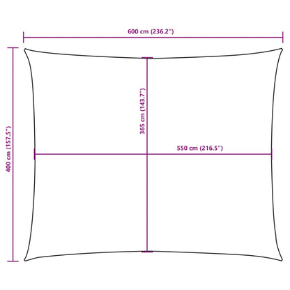 Parasole a Vela in Oxford Rettangolare 4x6 m Bianco - homemem39