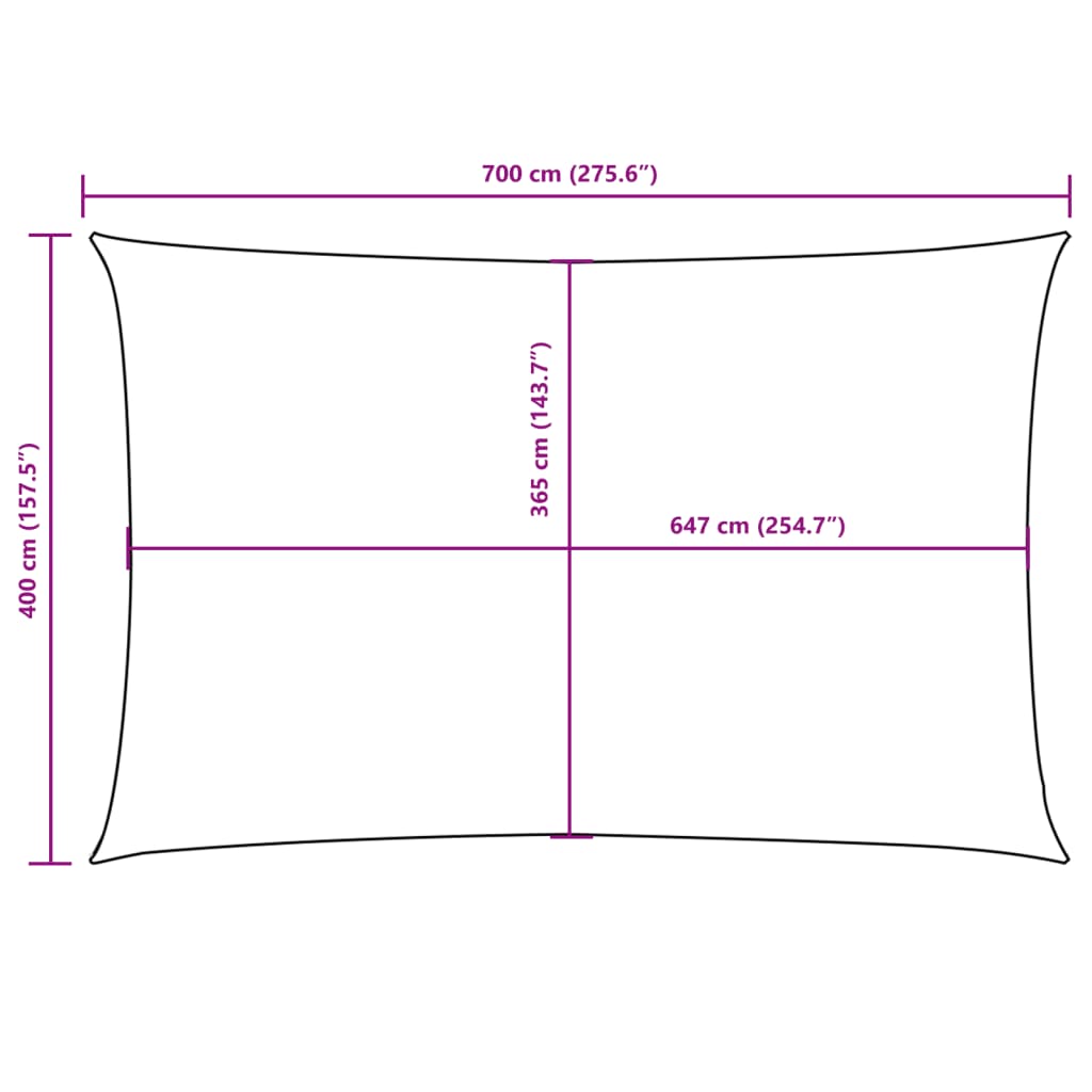 Parasole a Vela Oxford Rettangolare 4x7 m Bianco - homemem39