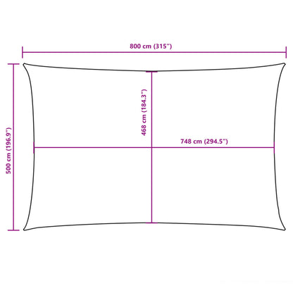 Parasole a Vela in Tessuto Oxford Rettangolare 5x8 m Bianco - homemem39