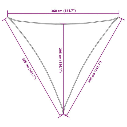 Parasole a Vela Oxford Triangolare 3,6x3,6x3,6 m Bianco - homemem39