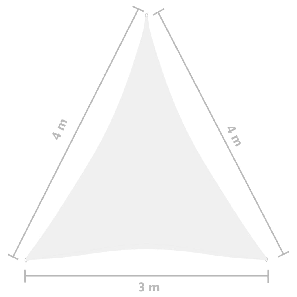 Parasole a Vela Oxford Triangolare 3x4x4 m Bianco - homemem39