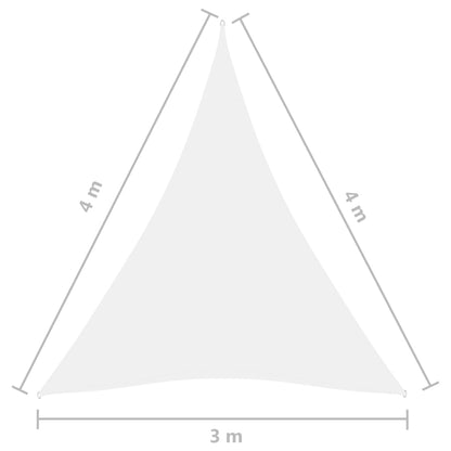 Parasole a Vela Oxford Triangolare 3x4x4 m Bianco - homemem39