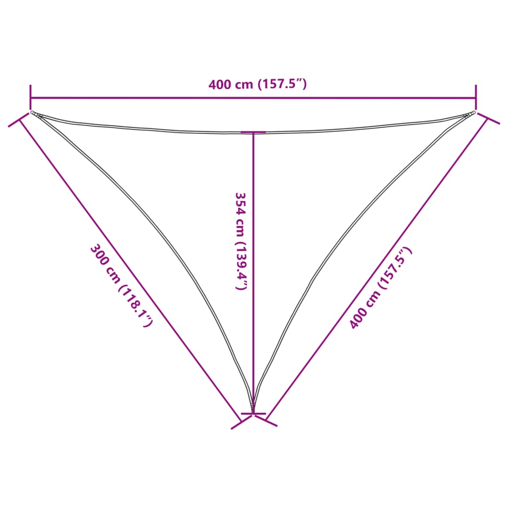 Parasole a Vela Oxford Triangolare 3x4x4 m Bianco - homemem39