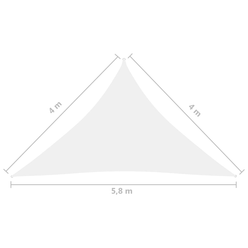 Parasole a Vela in Tessuto Oxford Triangolare 4x4x5,8m Bianco - homemem39