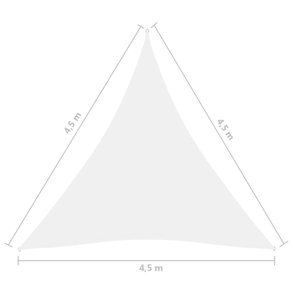 Parasole a Vela Oxford Triangolare 4,5x4,5x4,5 m Bianco - homemem39