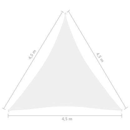 Parasole a Vela Oxford Triangolare 4,5x4,5x4,5 m Bianco - homemem39