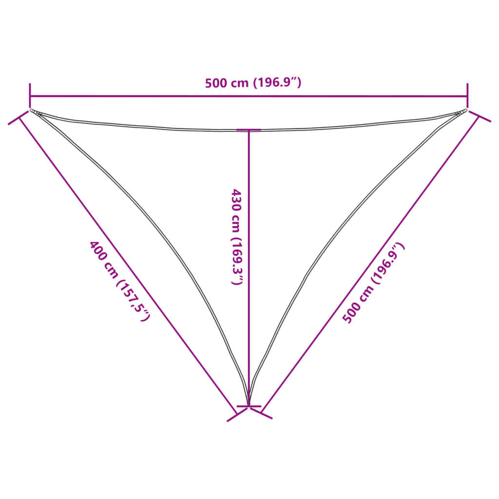 Parasole a Vela Oxford Triangolare 4x5x5 m Bianco - homemem39