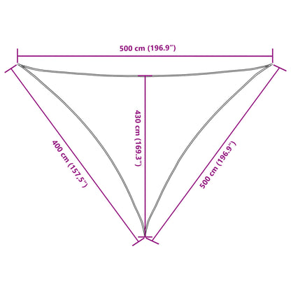 Parasole a Vela Oxford Triangolare 4x5x5 m Bianco - homemem39