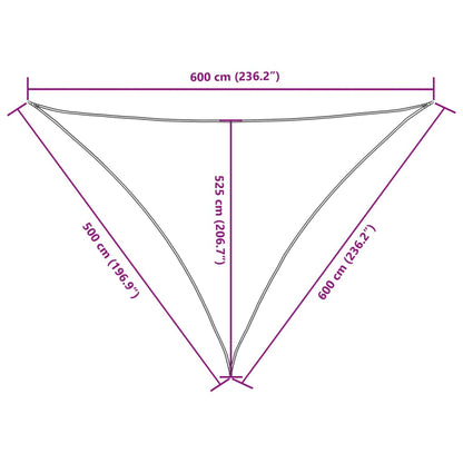 Parasole a Vela Oxford Triangolare 5x6x6 m Bianco - homemem39