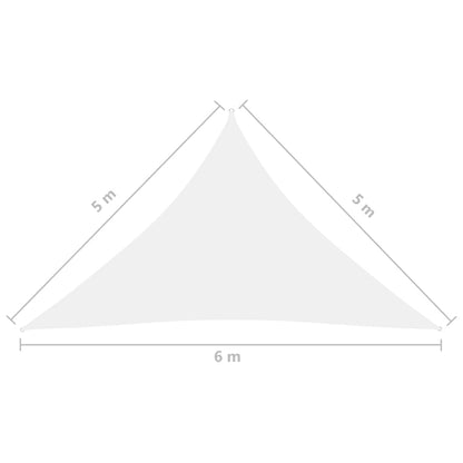 Parasole a Vela Oxford Triangolare 5x5x6 m Bianco - homemem39