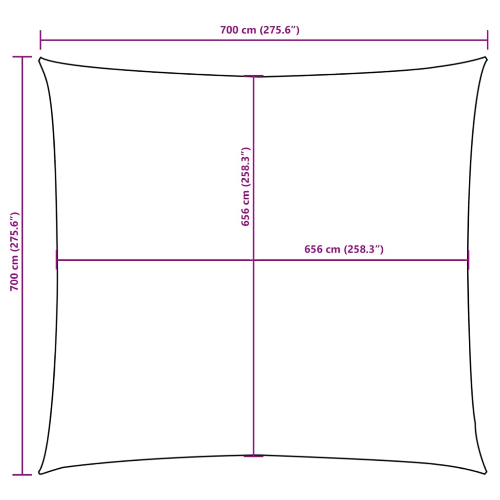 Parasole a Vela in Tela Oxford Quadrata 7x7 m Talpa - homemem39