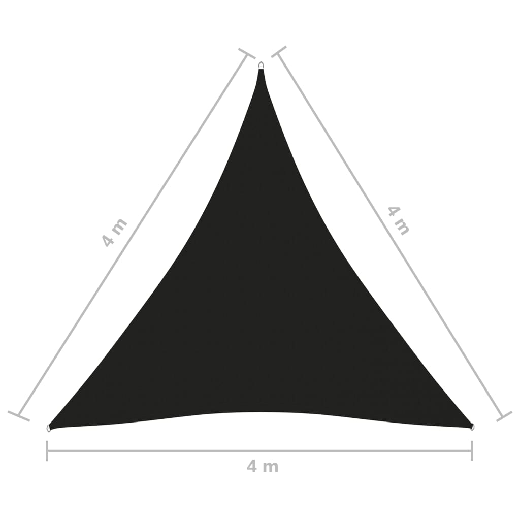 Parasole a Vela Oxford Triangolare 4x4x4 m Nero - homemem39