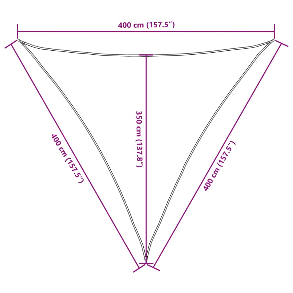 Parasole a Vela Oxford Triangolare 4x4x4 m Nero - homemem39