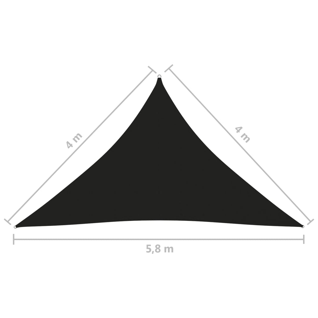 Parasole a Vela Oxford Triangolare 4x4x5,8 m Nero - homemem39