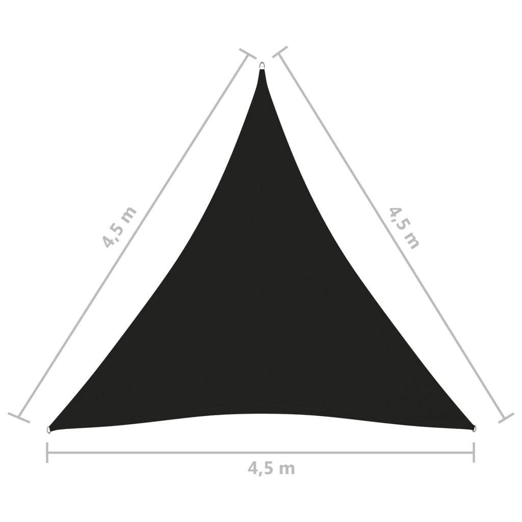 Parasole a Vela Oxford Triangolare 4,5x4,5x4,5 m Nero - homemem39