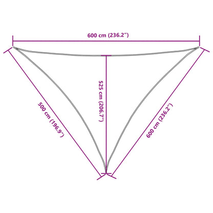 Parasole a Vela Oxford Triangolare 5x6x6 m Nero - homemem39