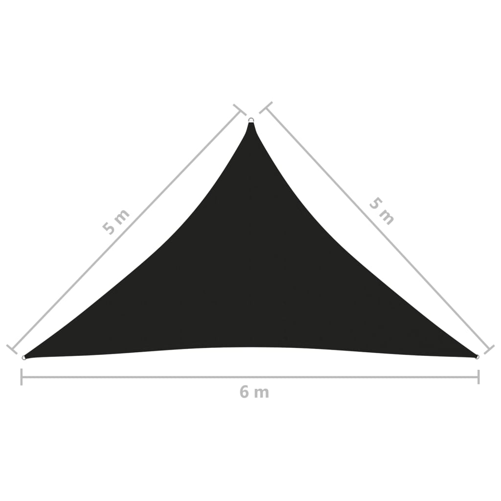 Parasole a Vela Oxford Triangolare 5x5x6 m Nero - homemem39