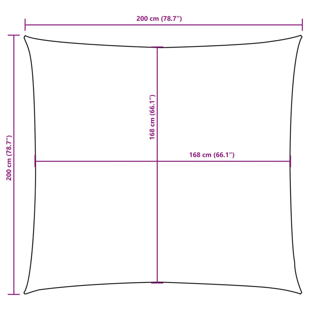 Vela Parasole in Tela Oxford Quadrata 2x2 m Marrone - homemem39