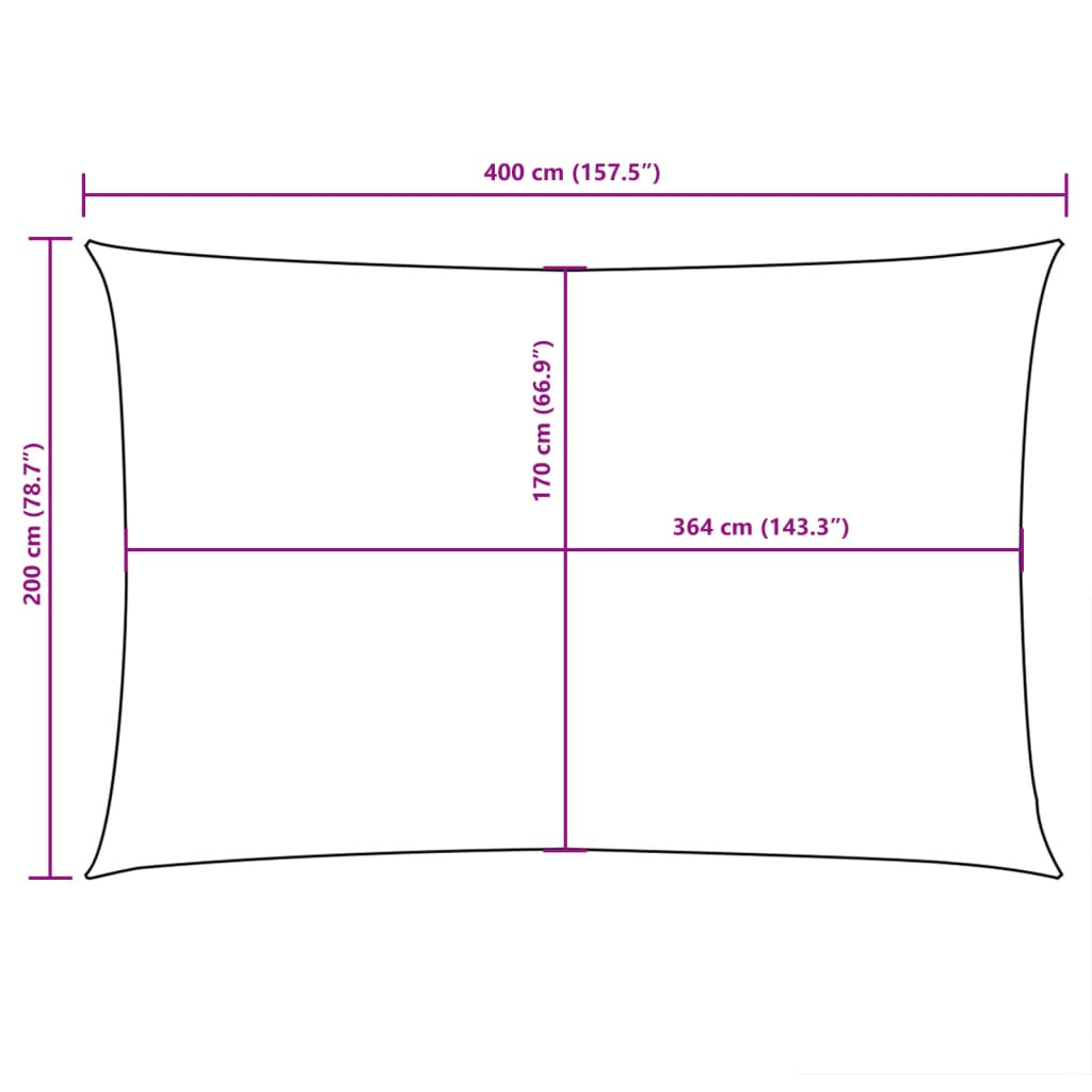 Parasole a Vela in Tessuto Oxford Rettangolare 2x4 m Marrone - homemem39