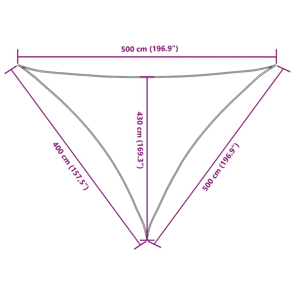 Parasole a Vela Oxford Triangolare 4x5x5 m Marrone - homemem39