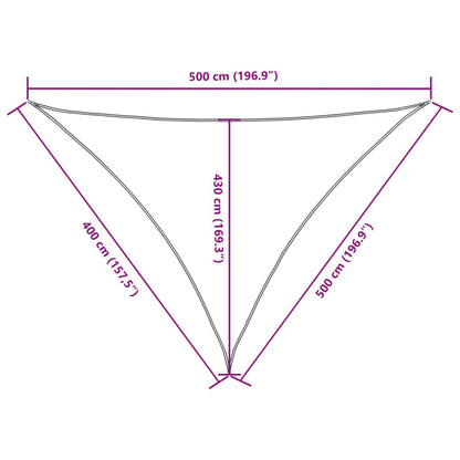 Parasole a Vela Oxford Triangolare 4x5x5 m Marrone - homemem39