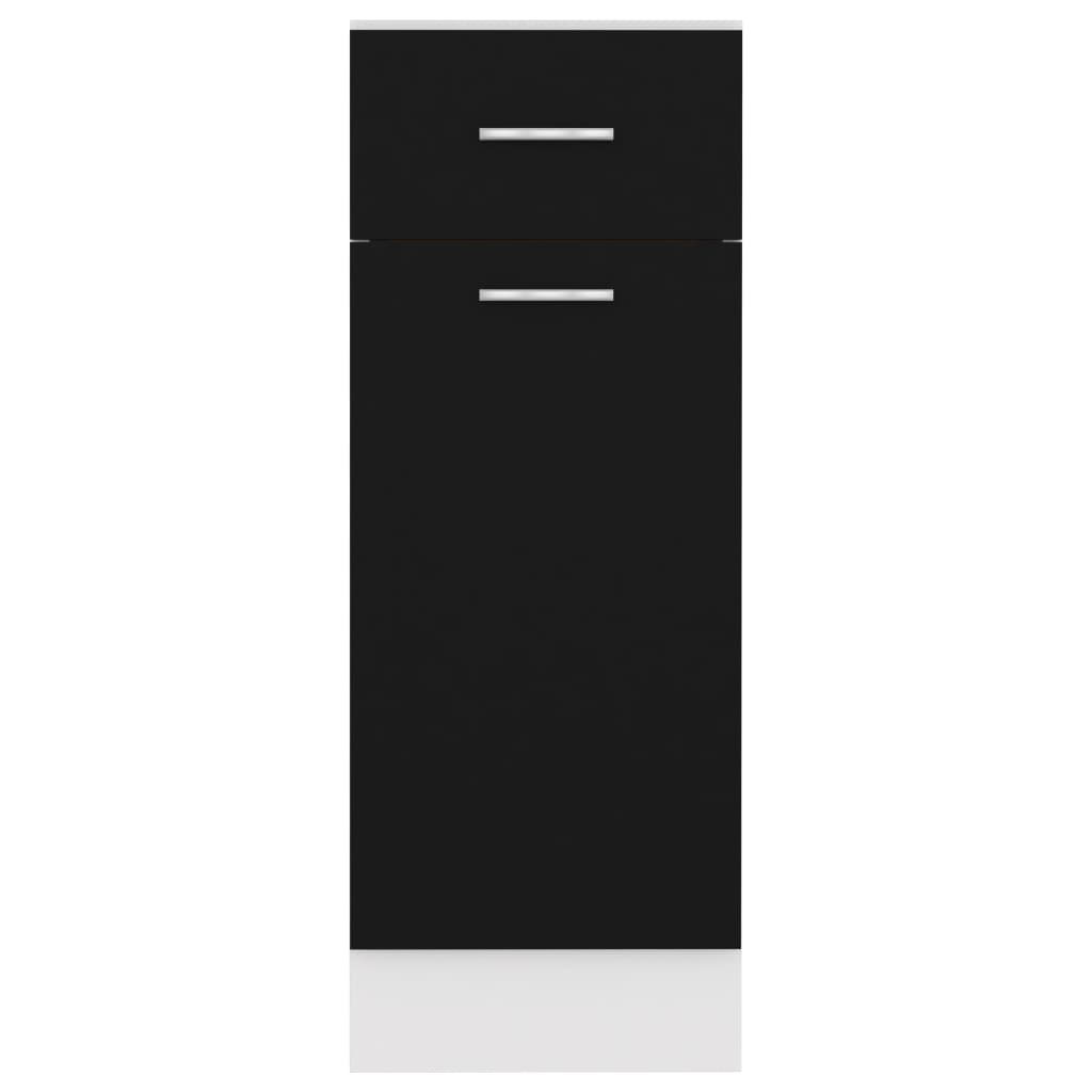 Armadio con Cassetto Nero 30x46x81,5 cm in Legno Multistrato - homemem39