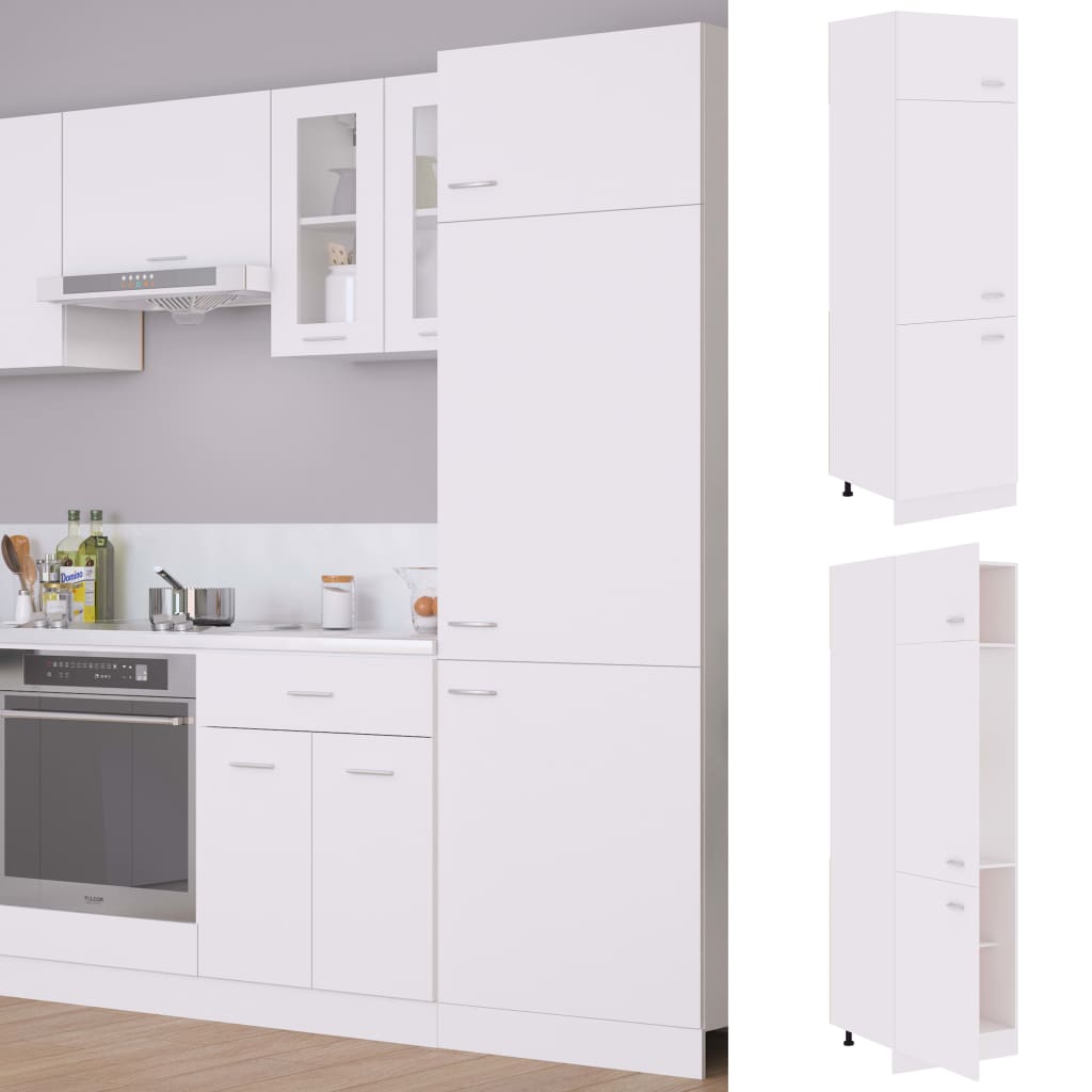 Mobile per Frigo Bianco 60x57x207 cm Legno Multistrato - homemem39