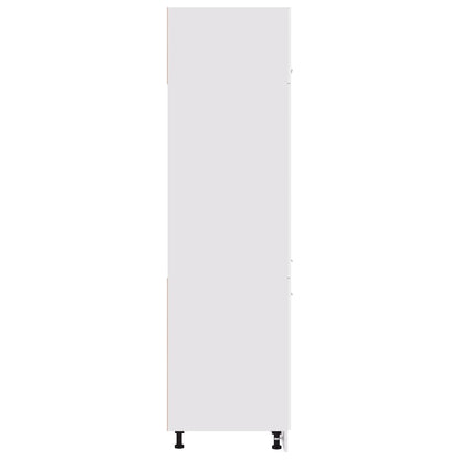 Mobile per Frigo Bianco Lucido 60x57x207 cm Legno Multistrato - homemem39