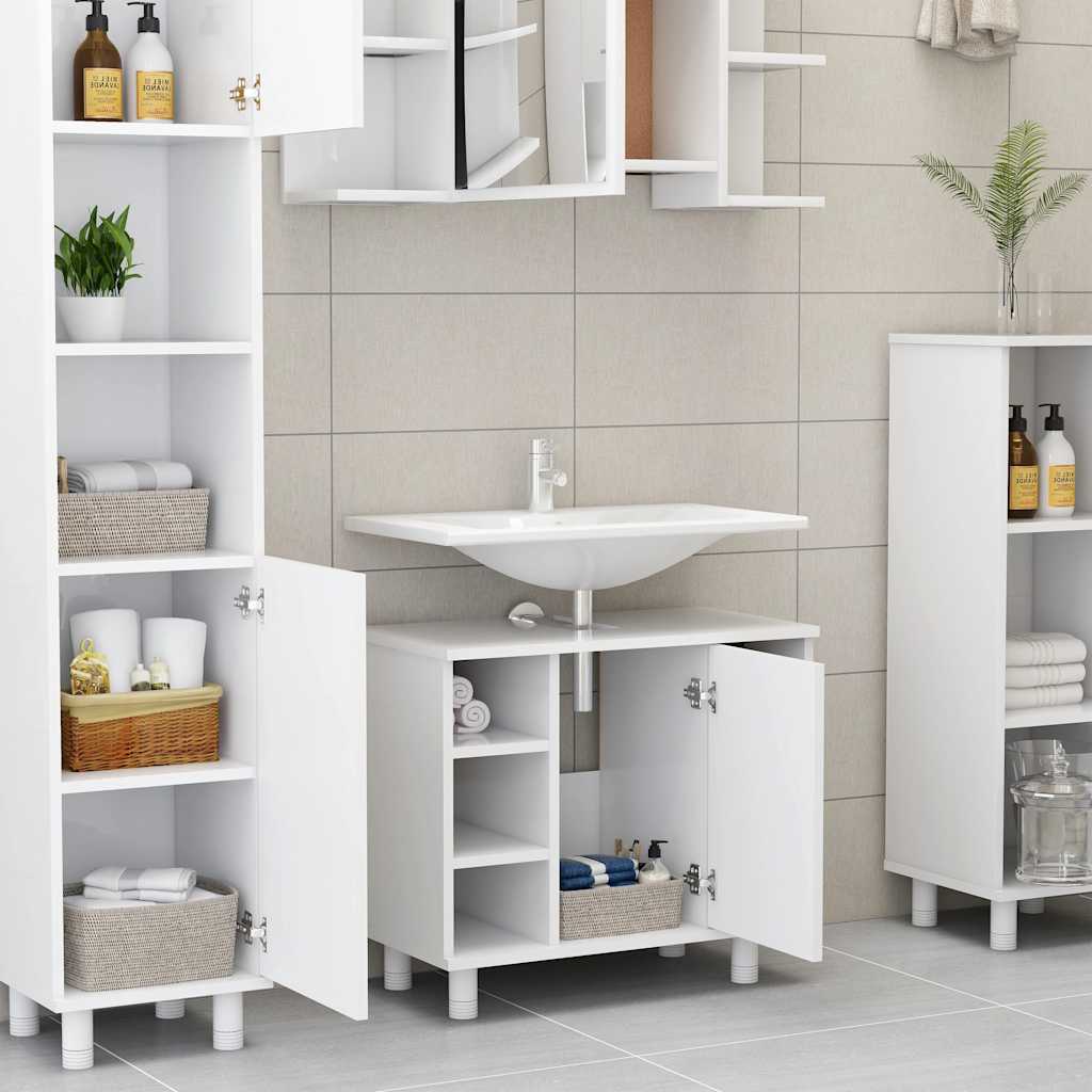 Mobile da Bagno Bianco 60x32x53,5 cm in Legno Multistrato - homemem39