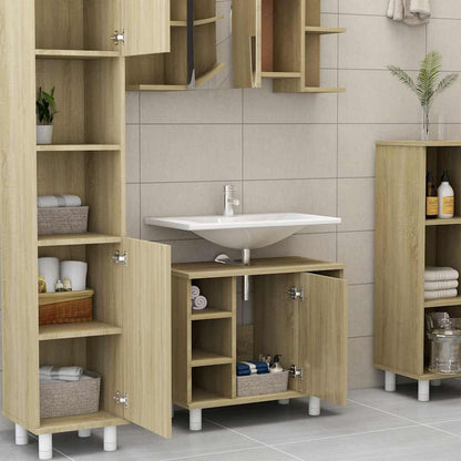 Mobile da Bagno Rovere Sonoma 60x32x53,5cm in Legno Multistrato - homemem39