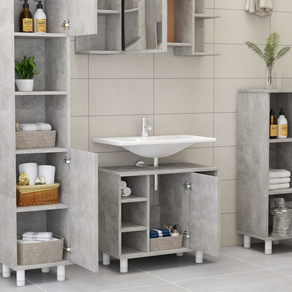 Mobile da Bagno Grigio Cemento 60x32x53,5 cm Legno Multistrato - homemem39