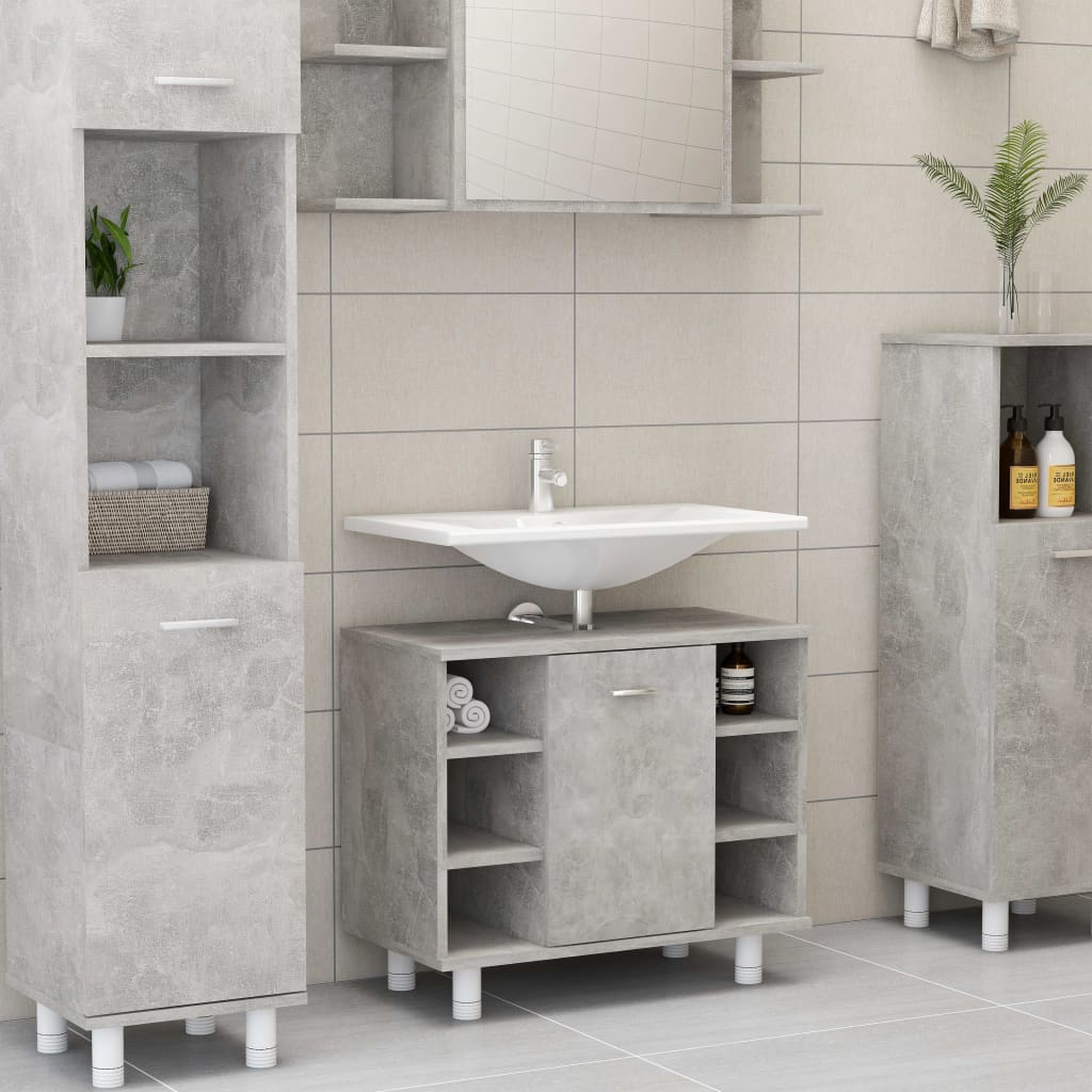 Mobile da Bagno Grigio Cemento 60x32x53,5 cm Legno Multistrato - homemem39