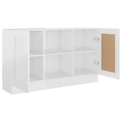 Credenza Bianco Lucido 120x30,5x70 cm in Legno Multistrato - homemem39