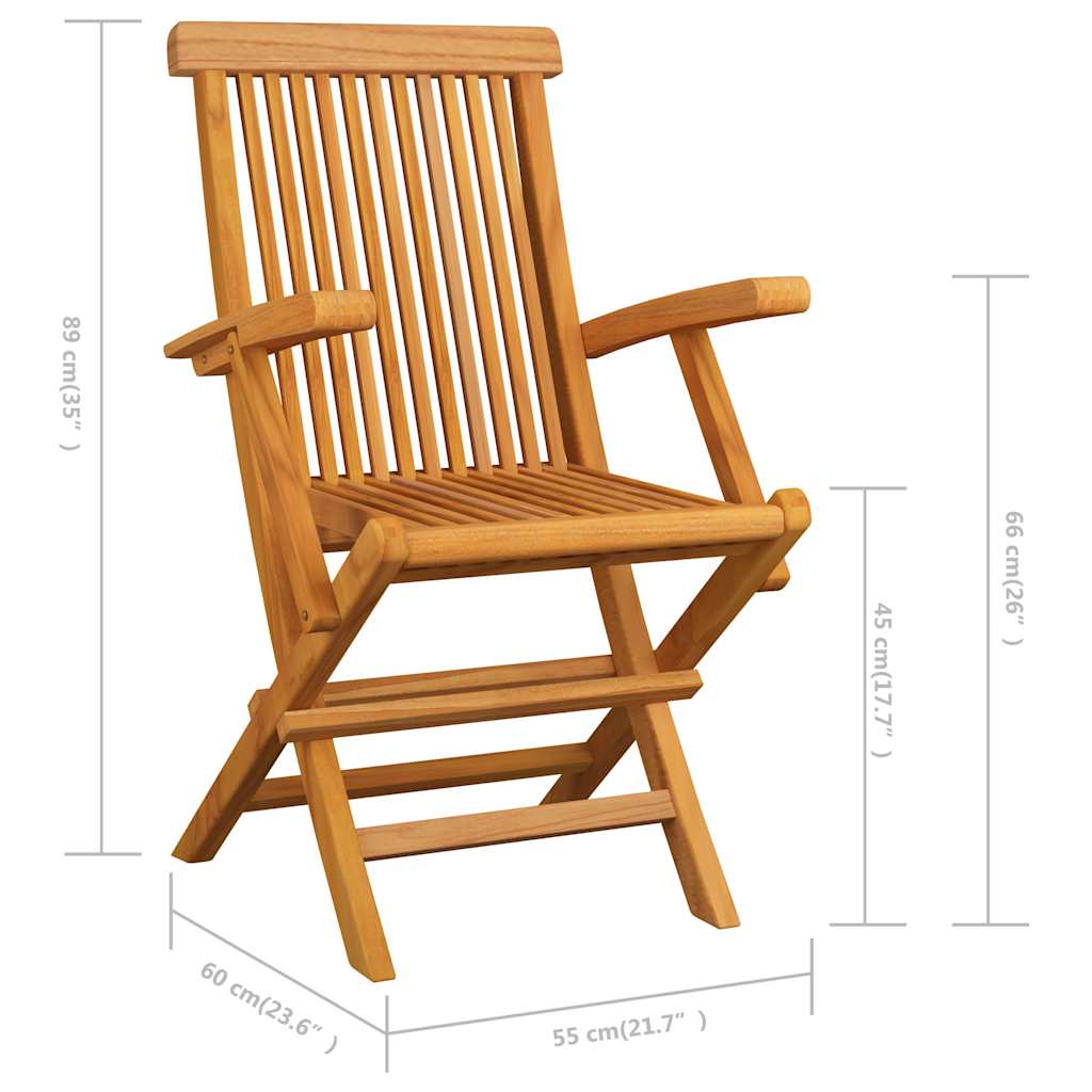 Sedie da Giardino 3pz in Legno Massello di Teak - homemem39