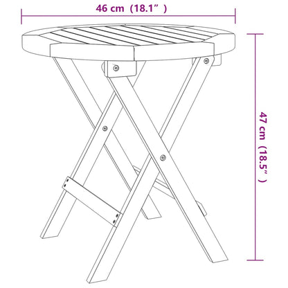 Tavolo da Bistrot Ø46x47 cm in Legno Massello di Acacia - homemem39