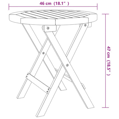 Tavolo da Giardino Pieghevole Bianco Ø 46 cm Massello di Acacia - homemem39