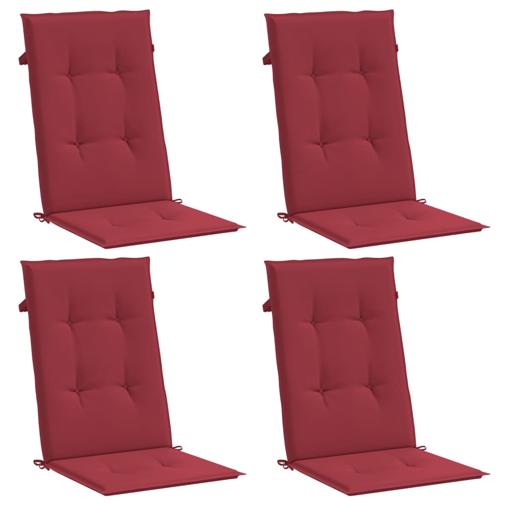 Cuscini per Sedie 4 pz Rosso Vino 120x50x3 cm in Tessuto - homemem39