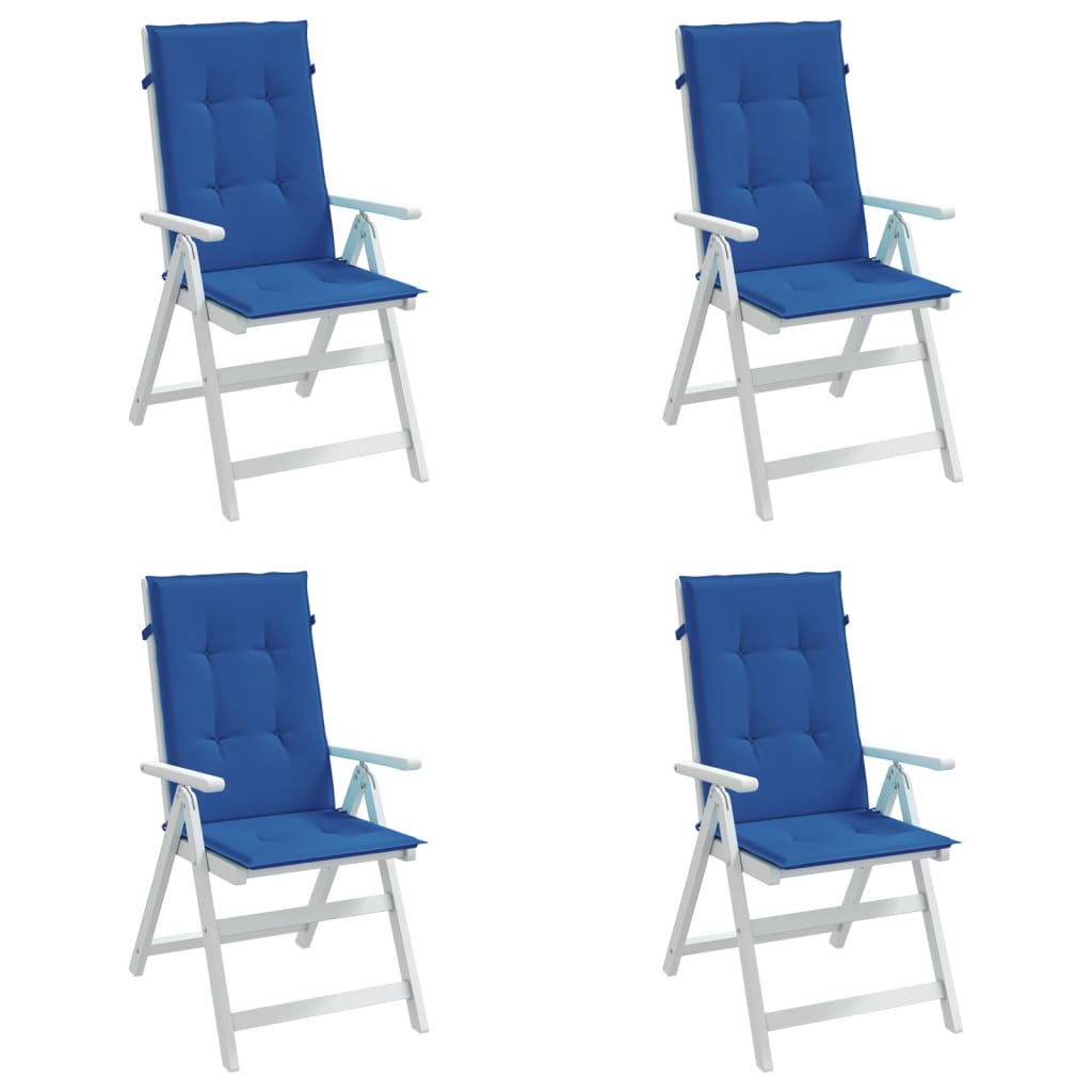 Cuscini per Sedie 4 pz Blu Reale 120x50x3 cm in Tessuto - homemem39