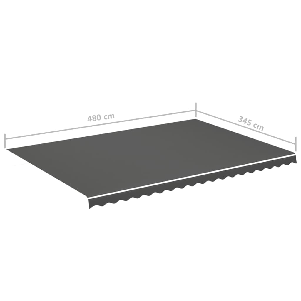 Tessuto di Ricambio Tenda da Sole Antracite 5x3,5 m - homemem39