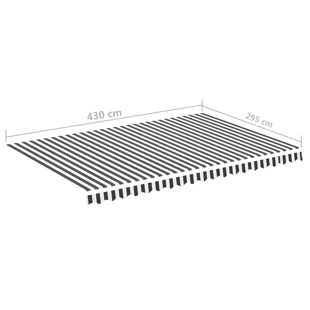 Tessuto di Ricambio per Tenda da Sole Antracite e Bianco 4,5x3m - homemem39