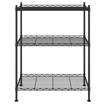 Scaffale a 3 Livelli 60x35x76 cm Nero 150 kg