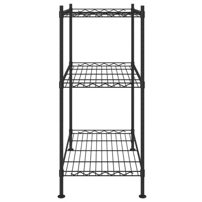 Scaffale a 3 Livelli 60x35x76 cm Nero 150 kg