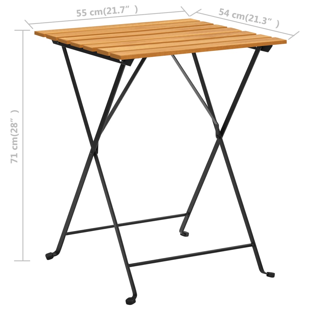 Tavolo da Bistrot 55x54x71 cm in Legno Massello di Acacia