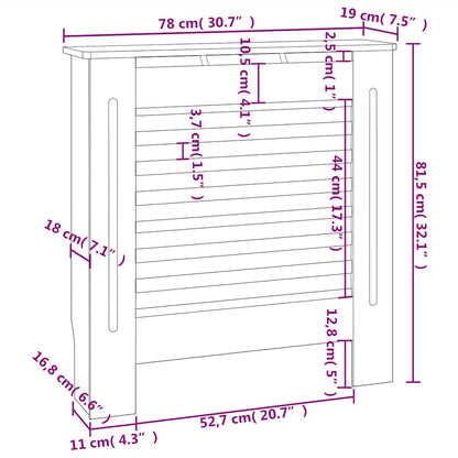 Copertura per Radiatore Nera in MDF 78 cm - homemem39