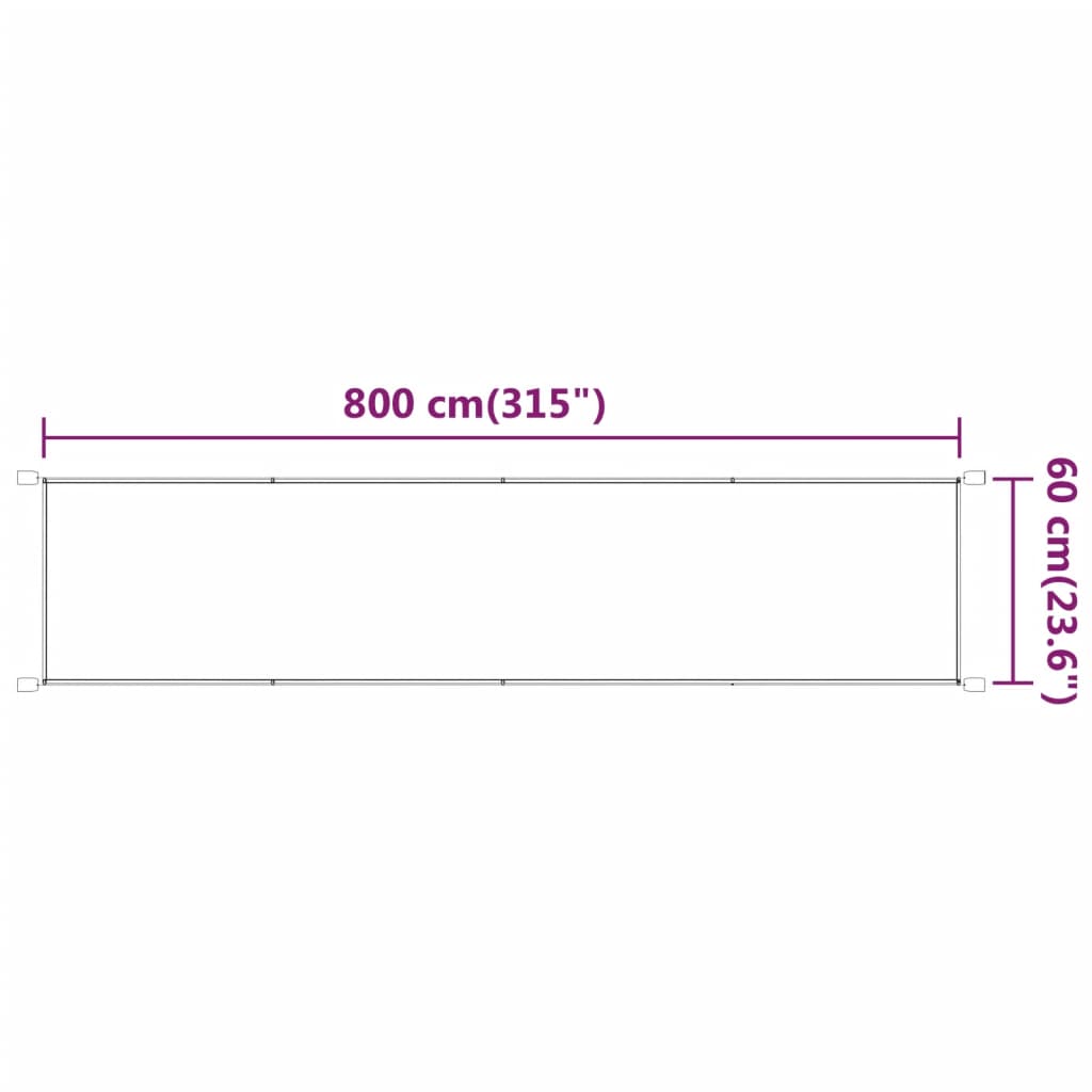 Paravento Verticale Bianco 60x800 cm Tessuto Oxford - homemem39