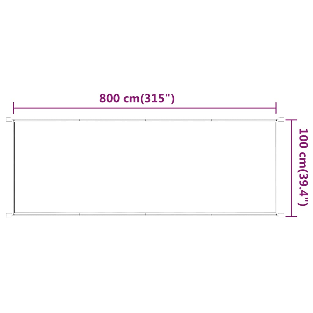 Paravento Verticale Bianco 100x800 cm Tessuto Oxford - homemem39