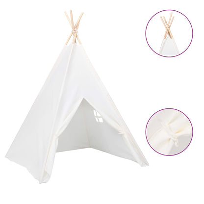 Tenda Tipi Bimbi Borsa Bianco Microfibra Strisce 120x120x150cm - homemem39