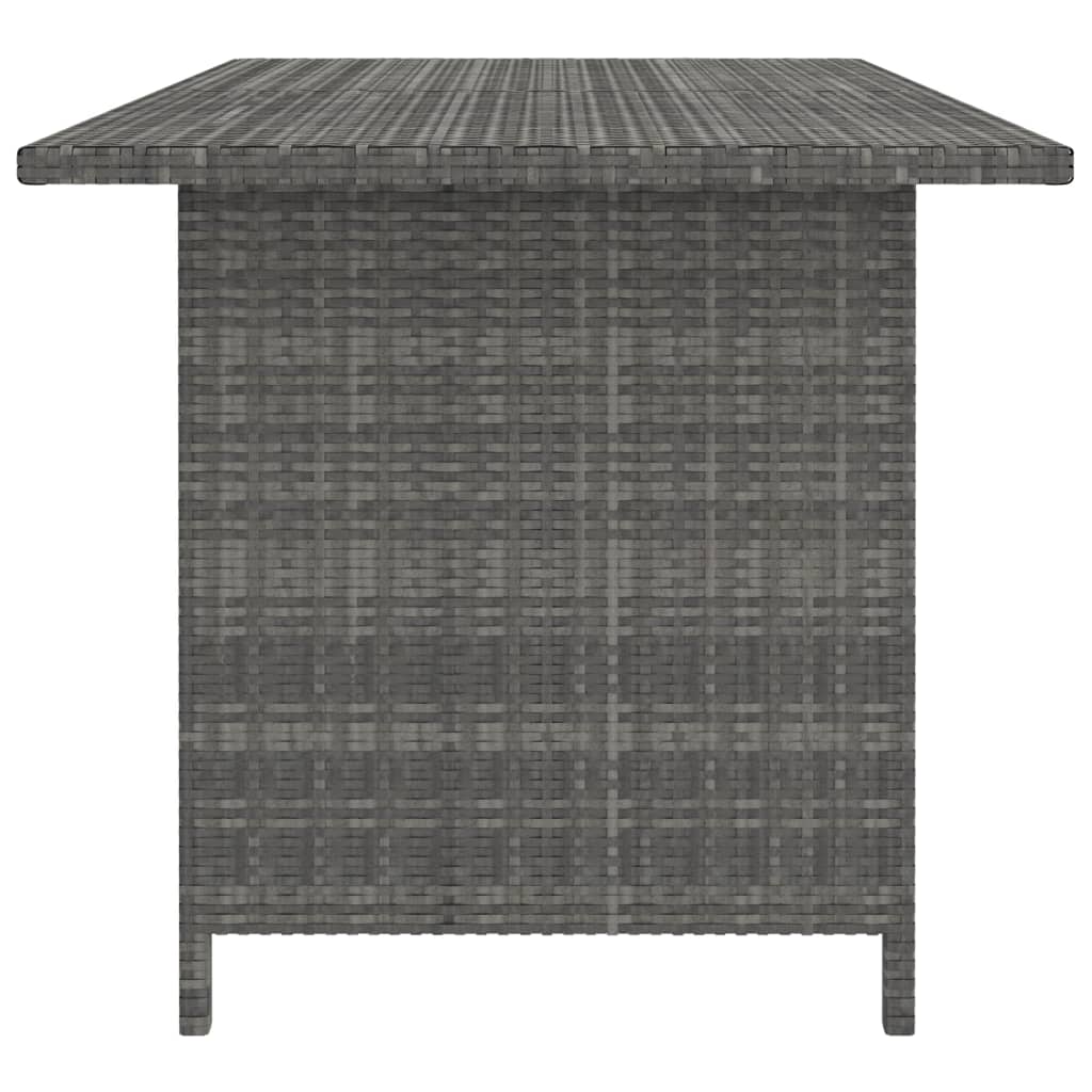 Tavolo da Pranzo da Giardino Grigio 110x70x65 cm in Polyrattan - homemem39