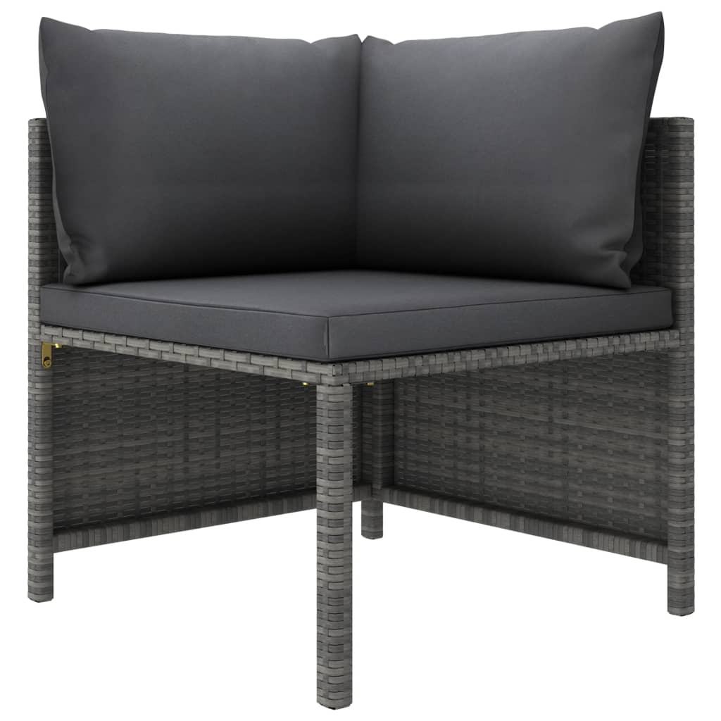 Set Divani da Giardino 2 pz con Cuscini in Polyrattan Grigio - homemem39